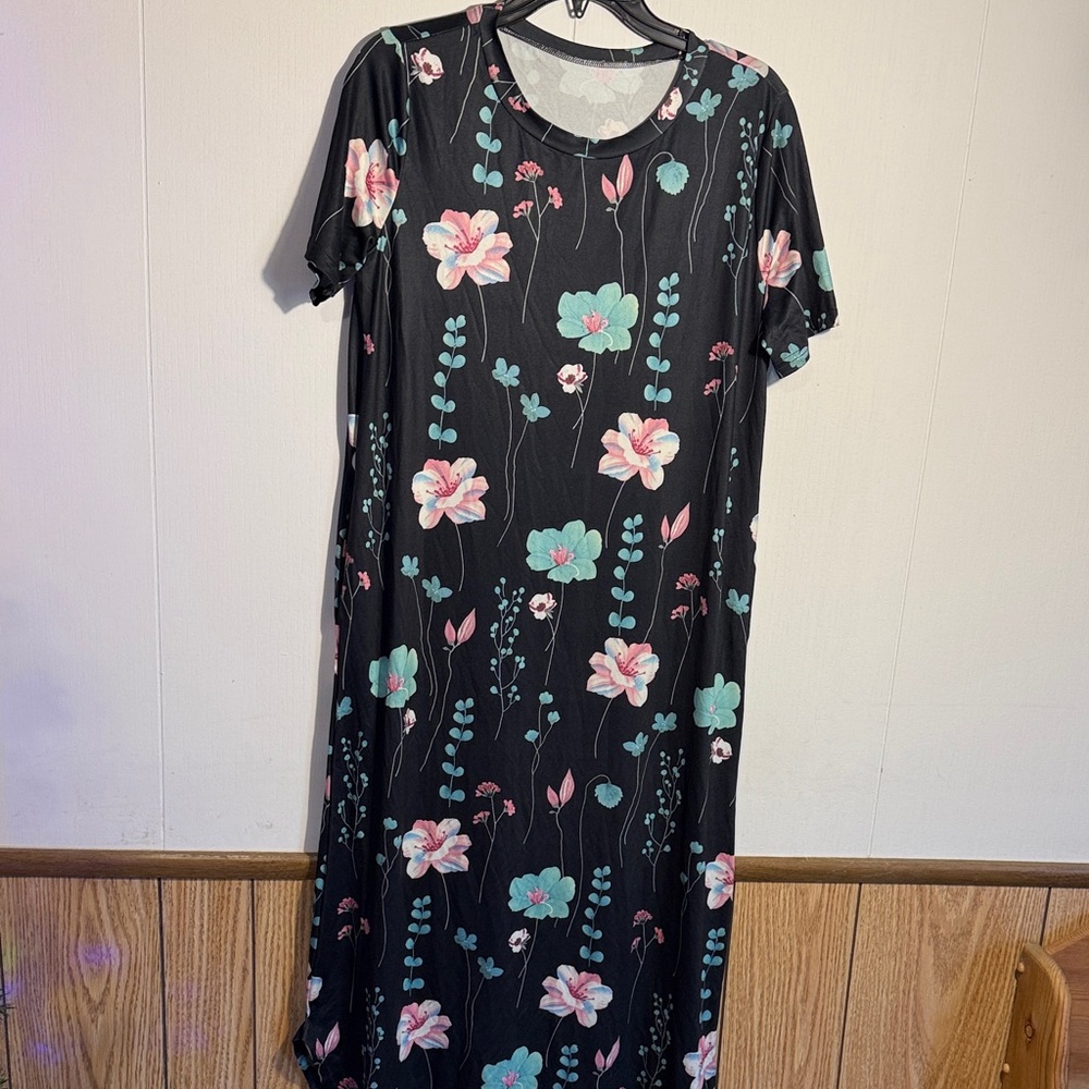 Floral Black Dress